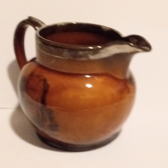 Antique Ridgeway Creamer English Coaching Day Scenes Brownware - Picture 3 of 8